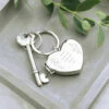 Personalised Floral Heart Photo Frame Keyring -Campus Gifts Sales pmc personalised p0102z25 floral heart poto frame keyring 01