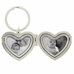 Personalised Floral Heart Photo Frame Keyring -Campus Gifts Sales pmc personalised p0102z25 floral heart poto frame keyring 03