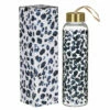 Widdop & Co Frida Leopard Print 420ml Glass Water Bottle