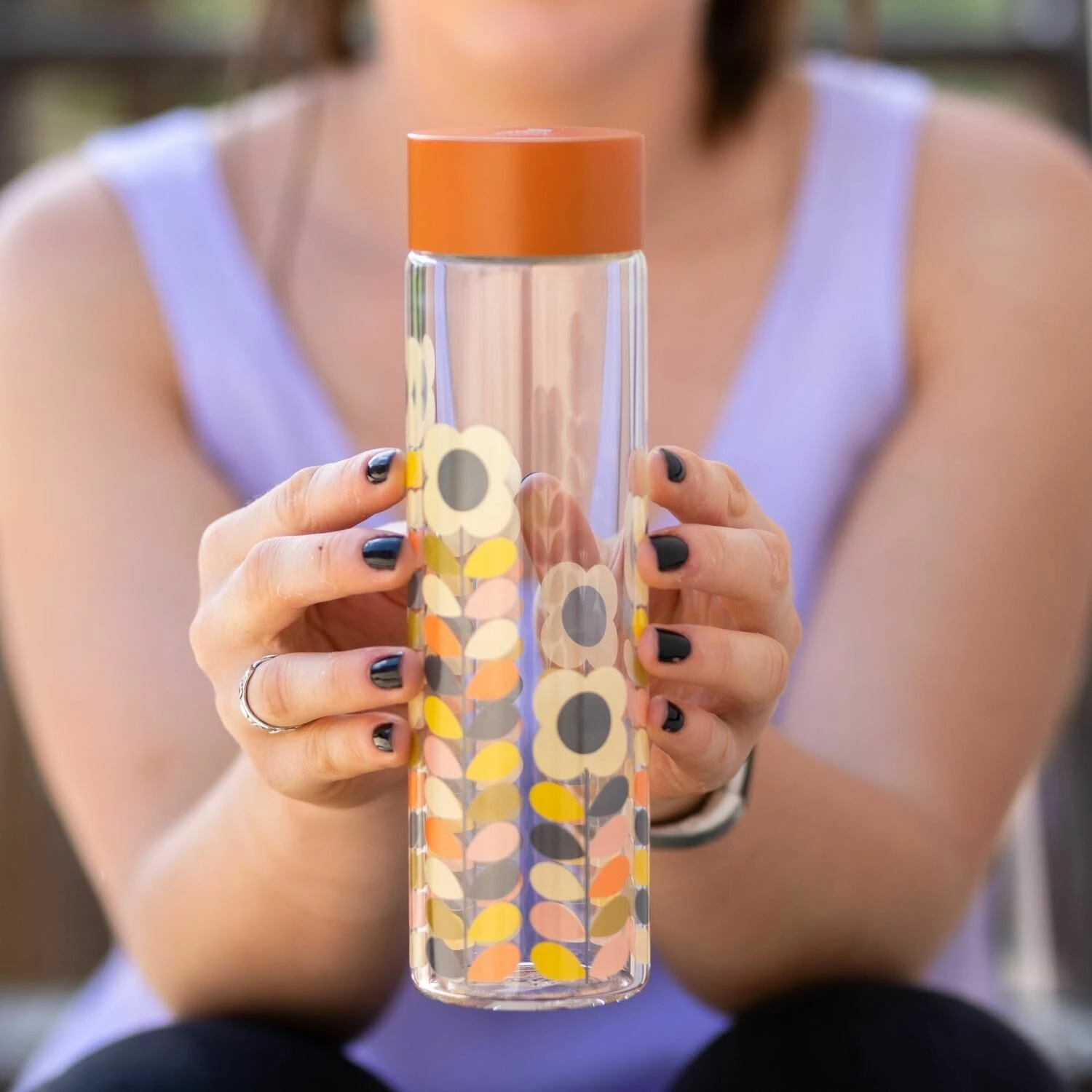 Orla Kiely Multi Stem Glass Water Bottle 5 Orla Kiely Multi Stem Glass Water Bottle - Image 3