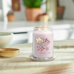 Yankee Candle Pink Cherry & Vanilla Signature Large Jar Candle -Campus Gifts Sales yankee candle 1629986e pink cherry vanilla signature large jar candle lifestyle 3