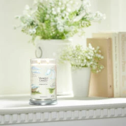 Yankee Candle Clean Cotton Signature Large Tumbler Candle -Campus Gifts Sales yankee candle 1630643e clean cotton signature large tumbler candle lifestyle 2