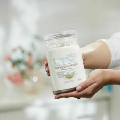 Yankee Candle Clean Cotton Signature Large Jar Candle -Campus Gifts Sales yankee candle 1630644e clean cotton signature large jar candle lifestyle 6