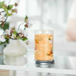 Yankee Candle Mango Ice Cream Signature Large Tumbler Candle -Campus Gifts Sales yankee candle 1632321e mango ice cream signature large tumbler candle lifestyle 1