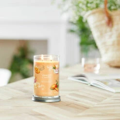 Yankee Candle Mango Ice Cream Signature Large Tumbler Candle -Campus Gifts Sales yankee candle 1632321e mango ice cream signature large tumbler candle lifestyle 3