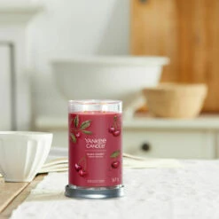 Yankee Candle Black Cherry Signature Large Tumbler Candle -Campus Gifts Sales yankee candle 1724478e black cherry signature large tumbler candle lifestyle 1