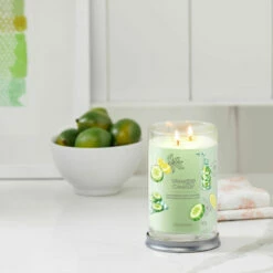 Yankee Candle Cucumber Mint Cooler Signature Large Tumbler Candle -Campus Gifts Sales yankee candle 1728873e cucumber mint cooler signature large tumbler candle lifestyle 1
