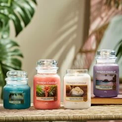 Yankee Candle Beach Escape Medium Jar Candle -Campus Gifts Sales yankee candle q1 the last paradise group shot